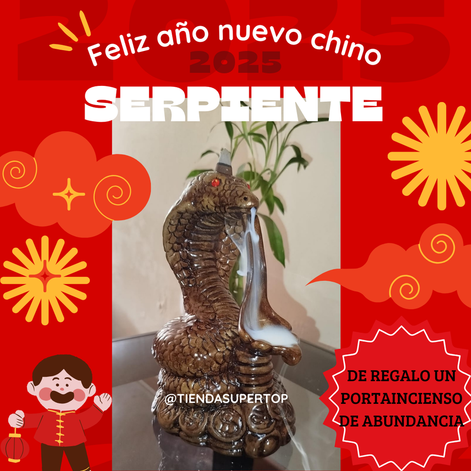 PORTA INCIENSO DE LA FORTUNA - AÑO DE LA SERPIENTE ABUNDANTE / ENVIOS GRATIS